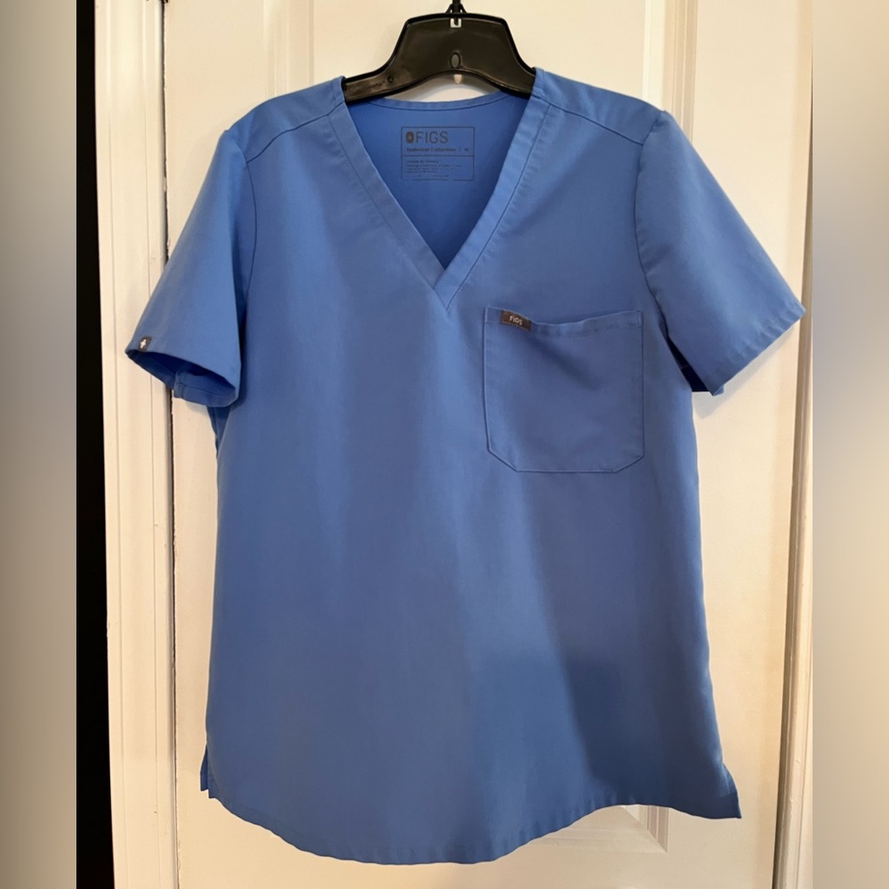 Figs Catarina Scrub Top- Ceil Blue